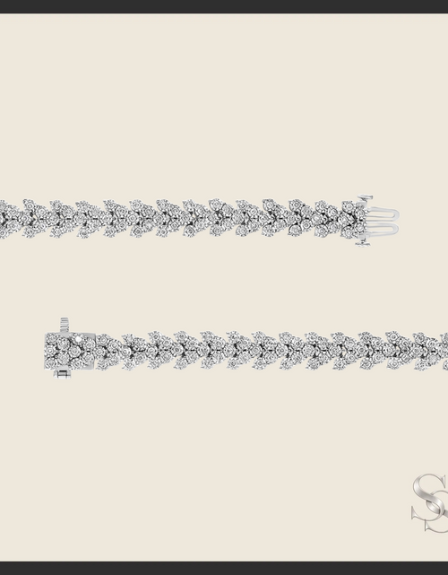 Load image into Gallery viewer, Sterling Silver 2.00 cttw Diamond Laurel Wreath Link Bracelet
