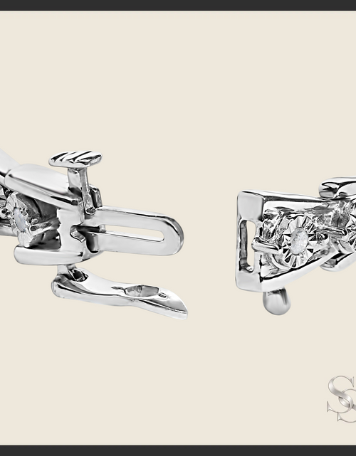Load image into Gallery viewer, Sterling Silver Diamond Wave-Style Link Bracelet (0.5 cttw, I-J Color, I3 Clarity)
