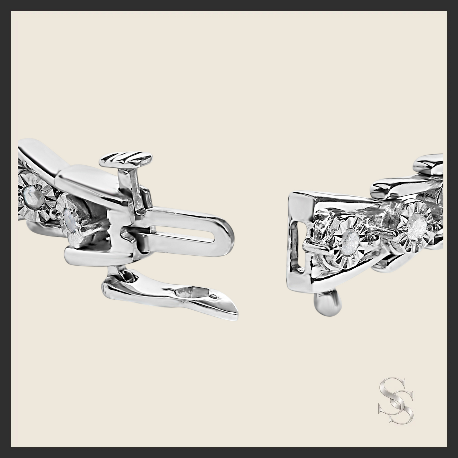 Sterling Silver Diamond Wave-Style Link Bracelet (0.5 cttw, I-J Color, I3 Clarity)