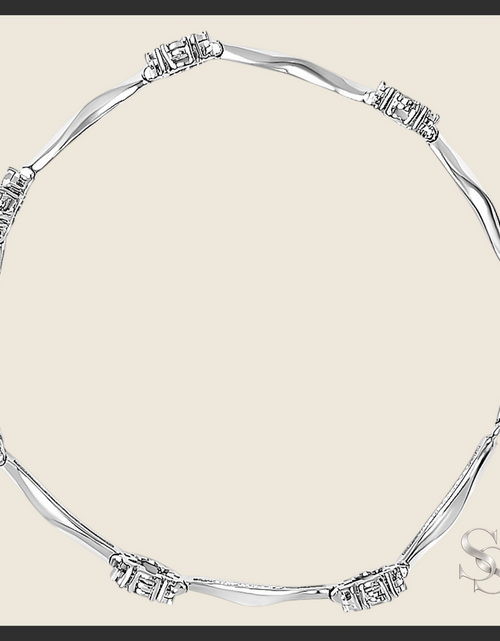Load image into Gallery viewer, 1.0 cttw Miracle-Set Diamond 7-Stone Floral Cluster Bracelet
