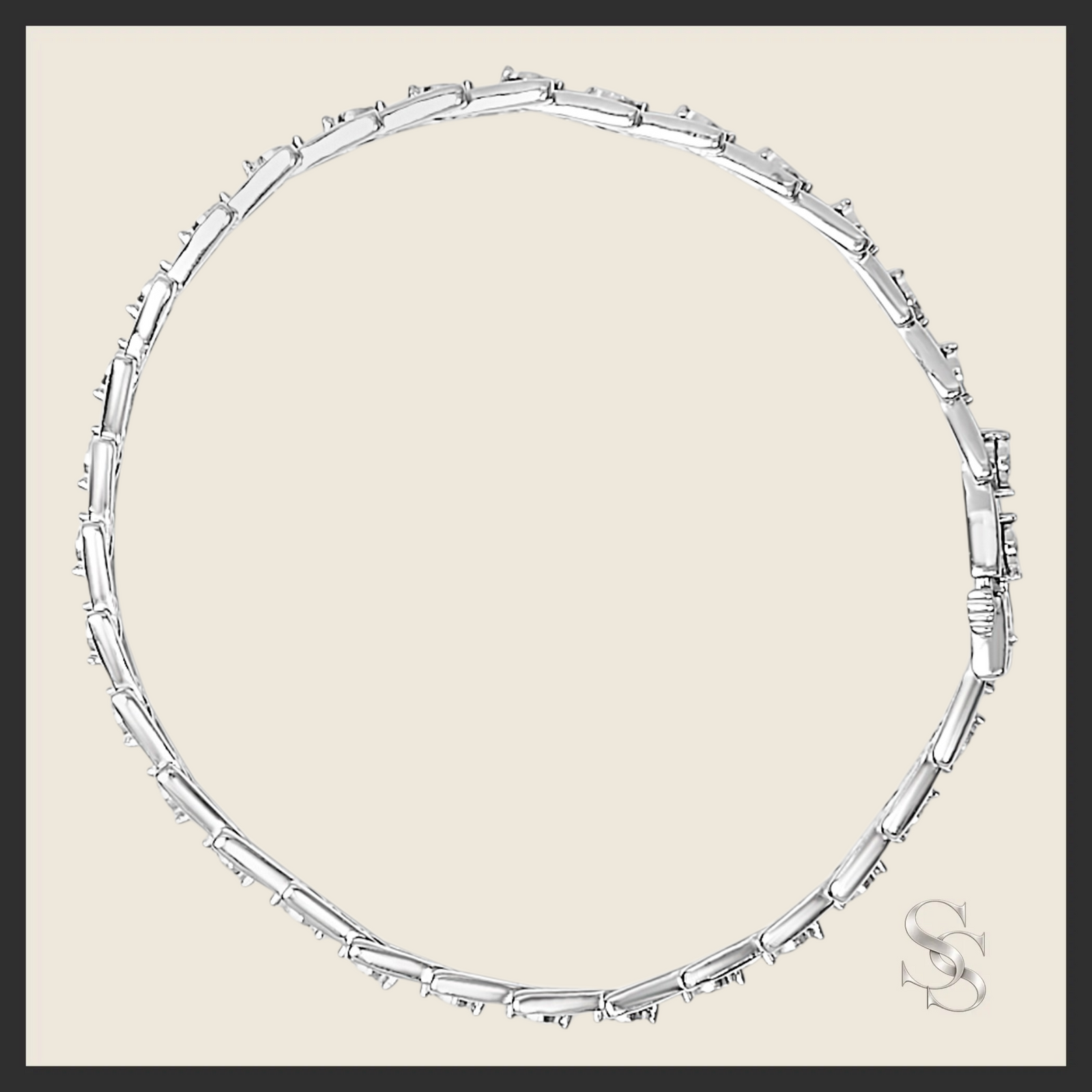 Sterling Silver Diamond Wave-Style Link Bracelet (0.5 cttw, I-J Color, I3 Clarity)