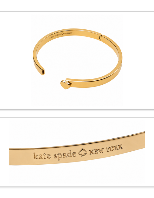 Load image into Gallery viewer, Kate Spade New York “Heritage Spade” Rose Gold Spade Hinged Bangle Bracelet
