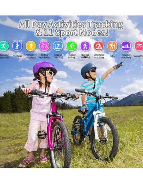 Load image into Gallery viewer, Kids Watch Fitness Tracker, Fitness Watches for Kids, Activity Tracker with Pedometers, Stopwatch, IP68 Waterproof, 11 Sport Modes Smart Watch for Kids Age 6-16 Years Old
