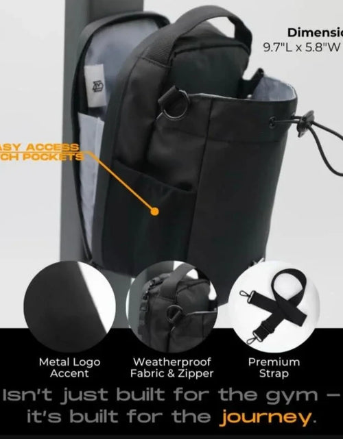 Load image into Gallery viewer, Magnetic Water Bottle Holder Gym Water Bottle Carrier Bag W/ Phone Pocket Handle Shoulder Strap 6 Built-In Magnets Water Bottle
