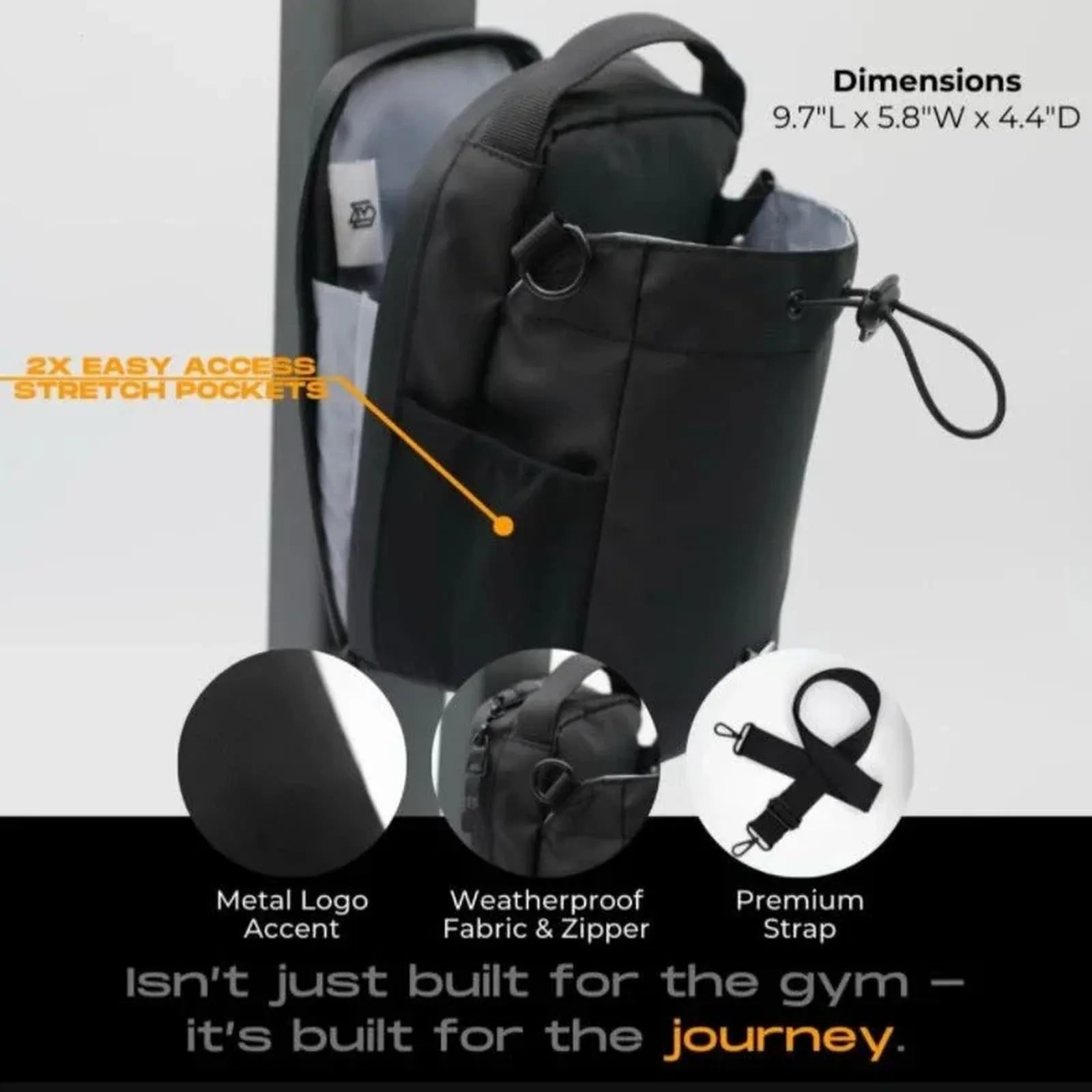 Magnetic Water Bottle Holder Gym Water Bottle Carrier Bag W/ Phone Pocket Handle Shoulder Strap 6 Built-In Magnets Water Bottle