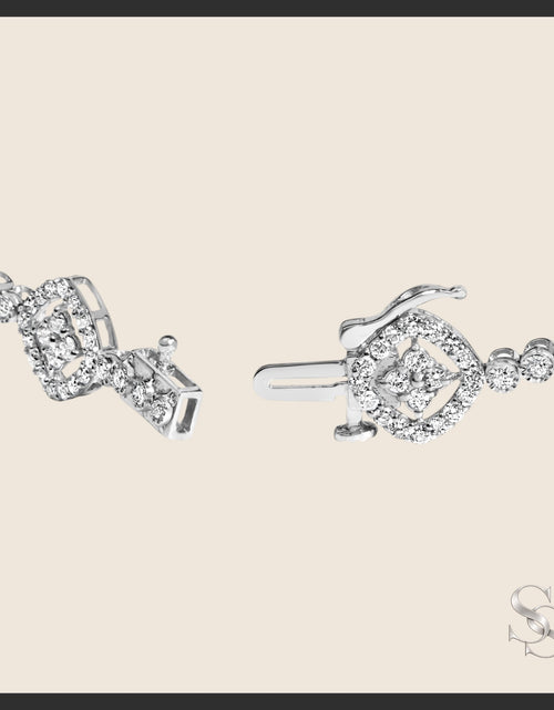Load image into Gallery viewer, Sterling Silver 3.00 cttw Diamond Halo Square Link Bracelet
