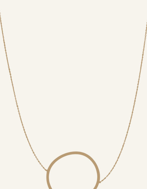 Load image into Gallery viewer, 14K Yellow Gold Large Open Circle Necklace – 18 Inch
