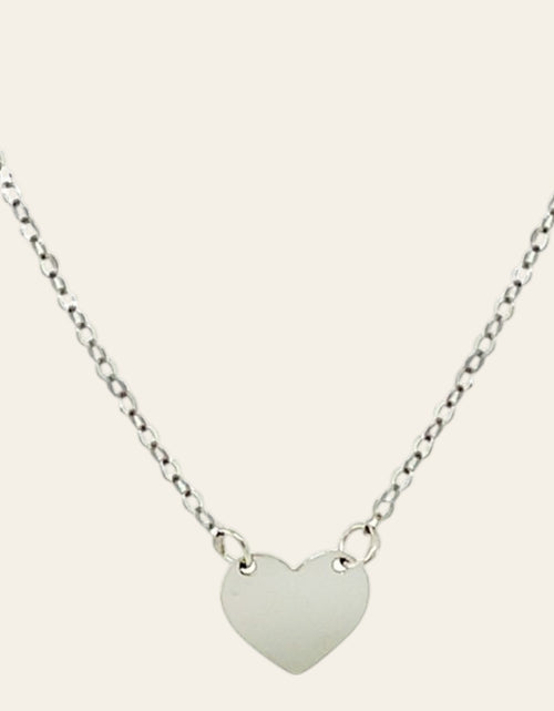 Load image into Gallery viewer, 14K White Gold Polished Mini Heart Necklace 18 Inch
