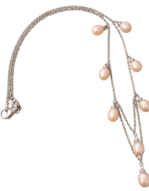 Load image into Gallery viewer, Blush Cascade Pearl Festoon Necklace -Honora Sterling Silver Pink Freshwater Pearl
