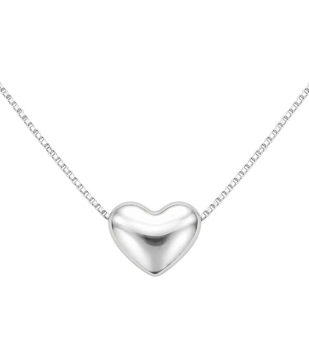 925 Sterling Silver “Italian Whisper Heart” Necklace – Minimalist Love Pendant, Made in Italy