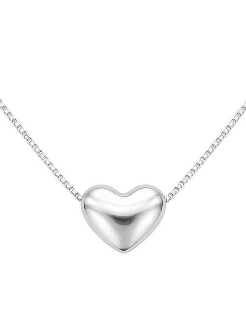 Load image into Gallery viewer, 925 Sterling Silver “Italian Whisper Heart” Necklace – Minimalist Love Pendant, Made in Italy

