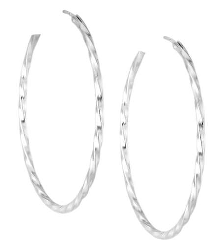 925 Sterling Silver “Twisted Statement Hoop Earrings”