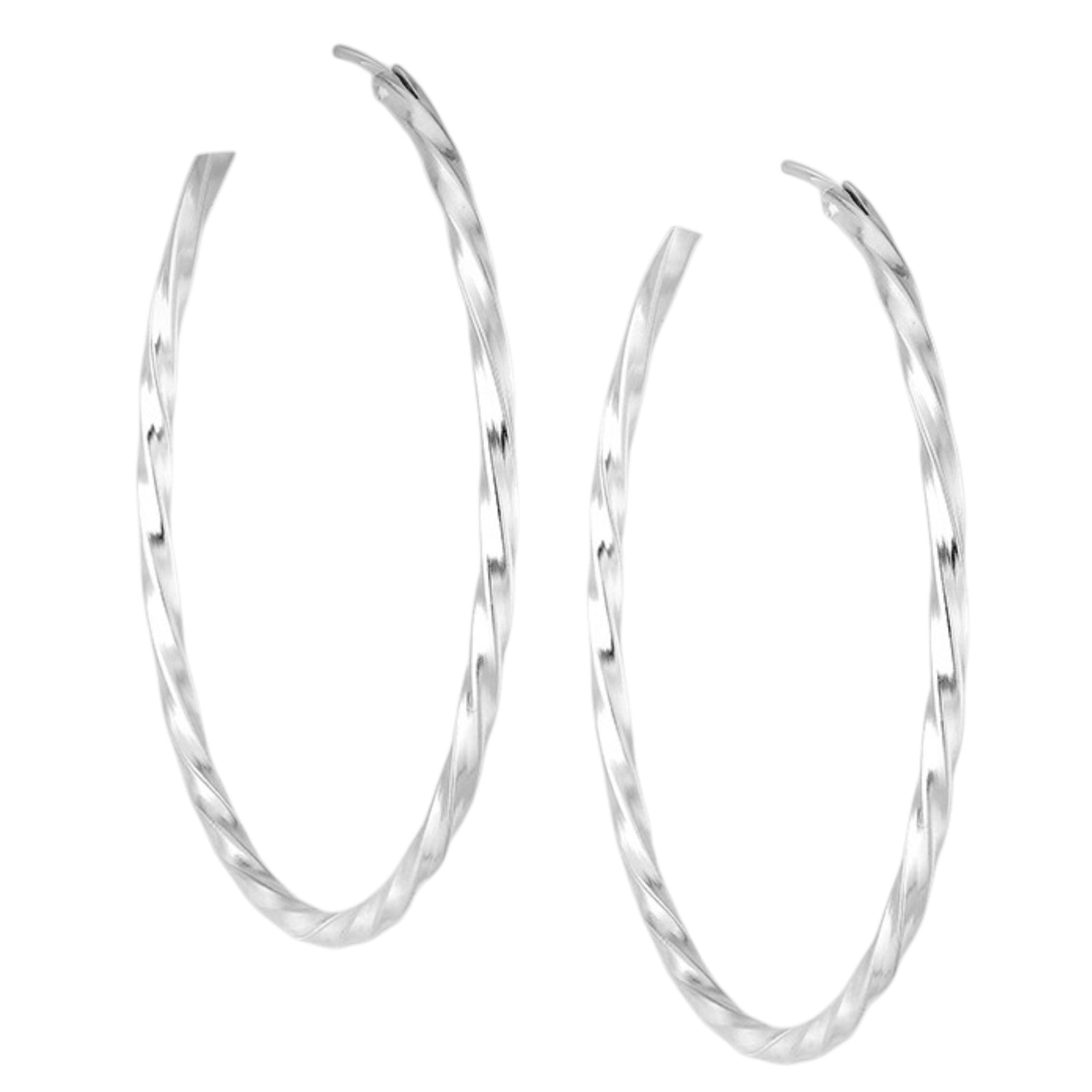 925 Sterling Silver “Twisted Statement Hoop Earrings”