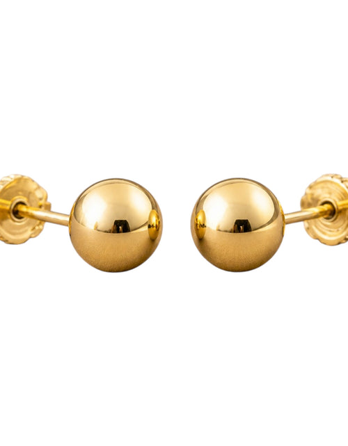 Load image into Gallery viewer, Golden Core Studs - 14K Yellow Gold 7.5mm Ball Stud Earrings – High Polish Classic
