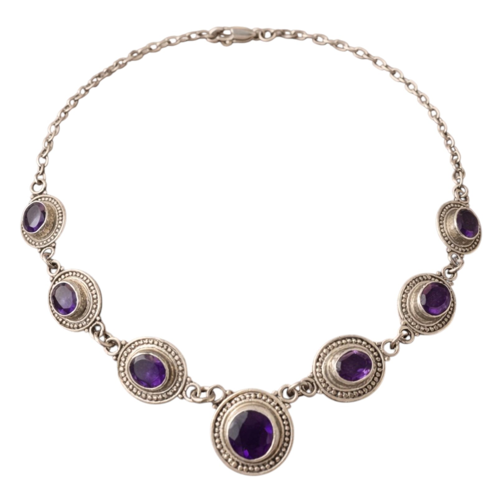 Simply Savvy ‘Royal Amara’ Amethyst Necklace” - Bali Amethyst Statement