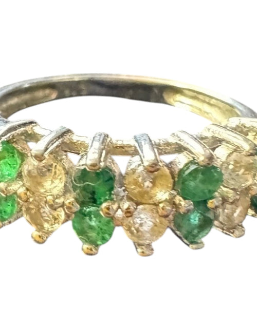 Load image into Gallery viewer, Verdant Luxe Emerald Band -Genuine Emerald &amp; White Sapphire Sterling Silver Band Ring
