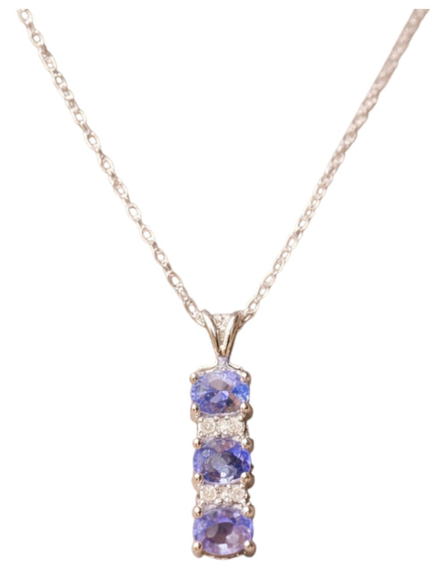 Load image into Gallery viewer, 10K White Gold Violet Cascade Pendant Necklace – 18"
