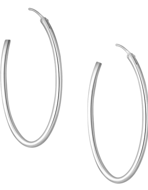 Load image into Gallery viewer, 925 Sterling Silver “Classic Everyday Hoops” Earrings – 1.7”
