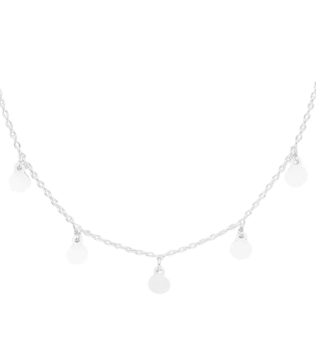925 Sterling Silver Dainty Disc Charm Necklace – Minimalist Layering Necklace