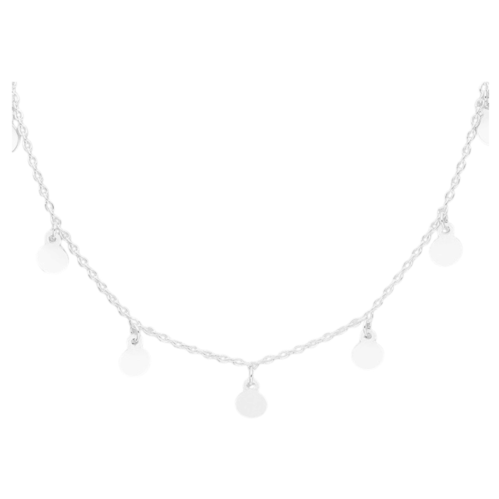 925 Sterling Silver Dainty Disc Charm Necklace – Minimalist Layering Necklace