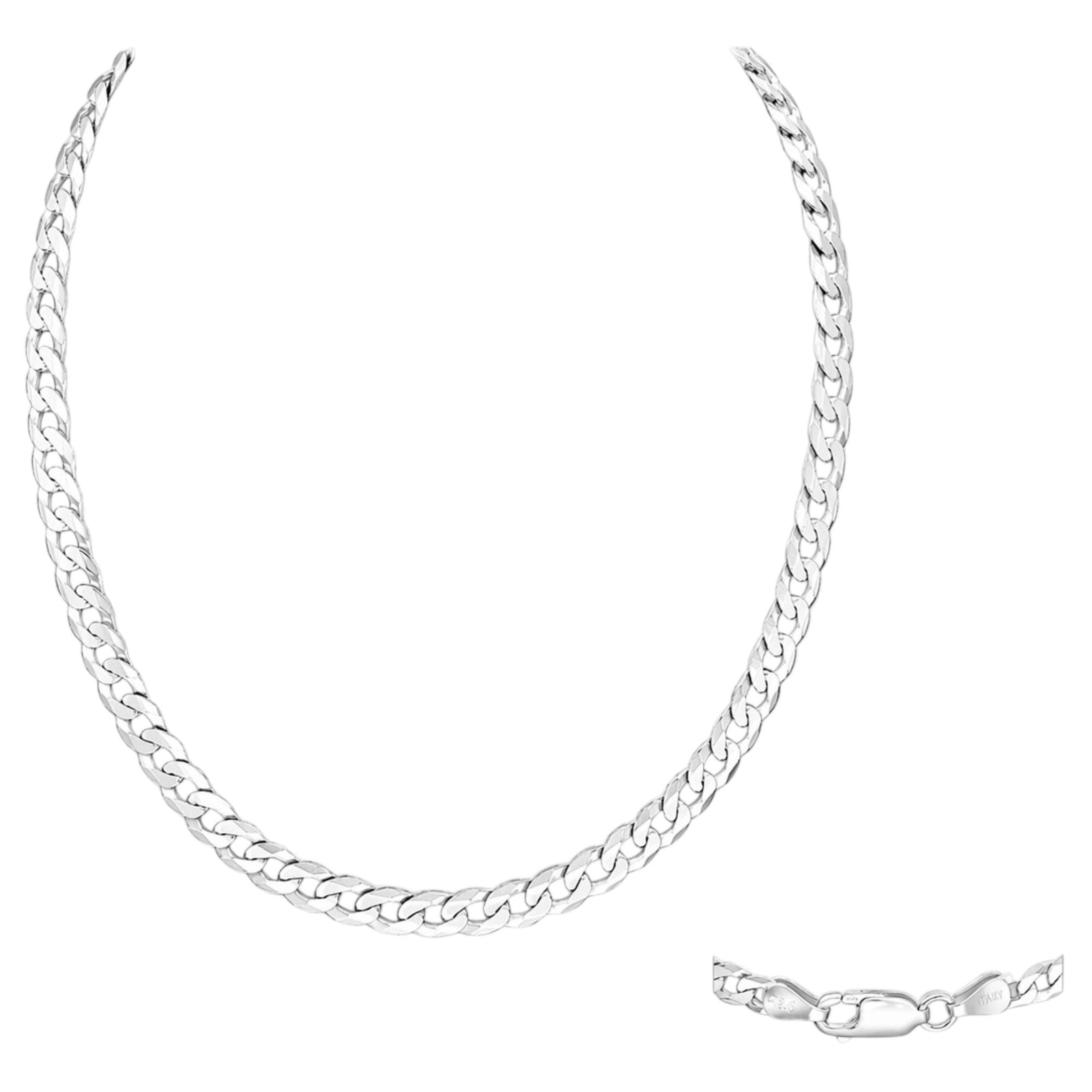 925 Sterling Silver Milano Curb Chain Necklace