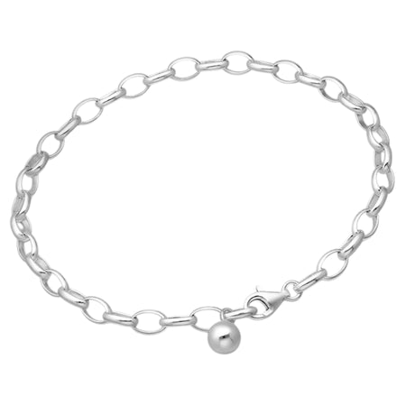 925 Sterling Silver Charm Link Bracelet 7.5” Adjustable