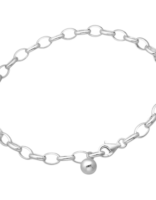 Load image into Gallery viewer, 925 Sterling Silver Charm Link Bracelet 7.5” Adjustable

