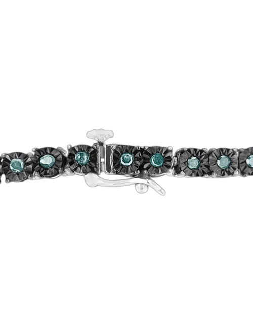 Load image into Gallery viewer, Sterling Silver 1.00 CTW Blue Diamond Tennis Bracelet – 7"
