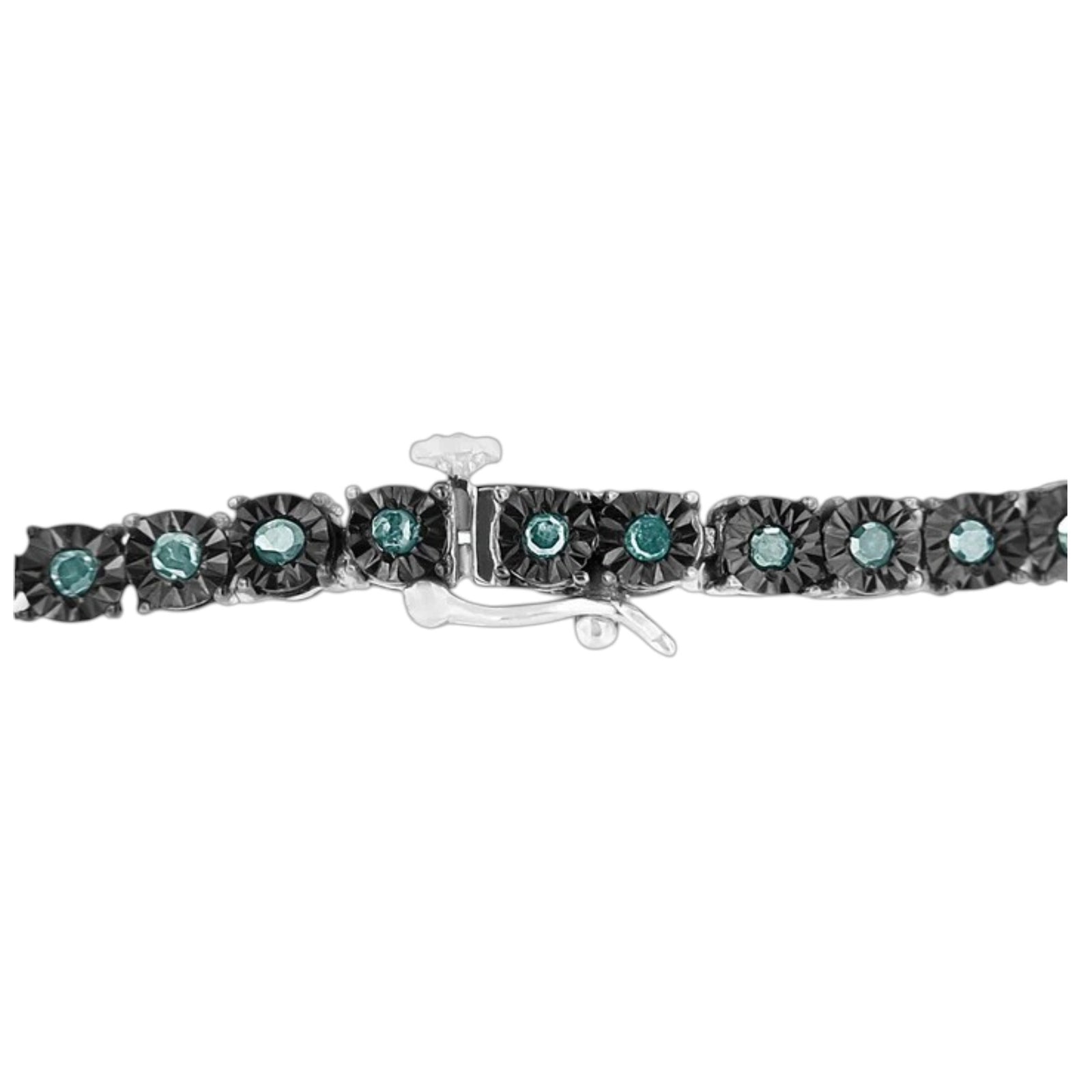 Sterling Silver 1.00 CTW Blue Diamond Tennis Bracelet – 7"
