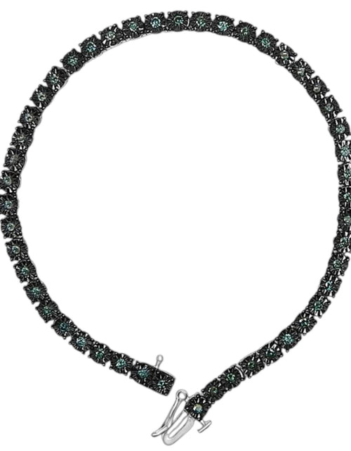 Load image into Gallery viewer, Sterling Silver 1.00 CTW Blue Diamond Tennis Bracelet – 7"
