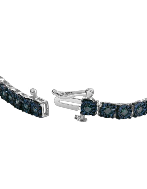 Load image into Gallery viewer, Sterling Silver 1.00 CTW Blue Diamond Tennis Bracelet – 7"
