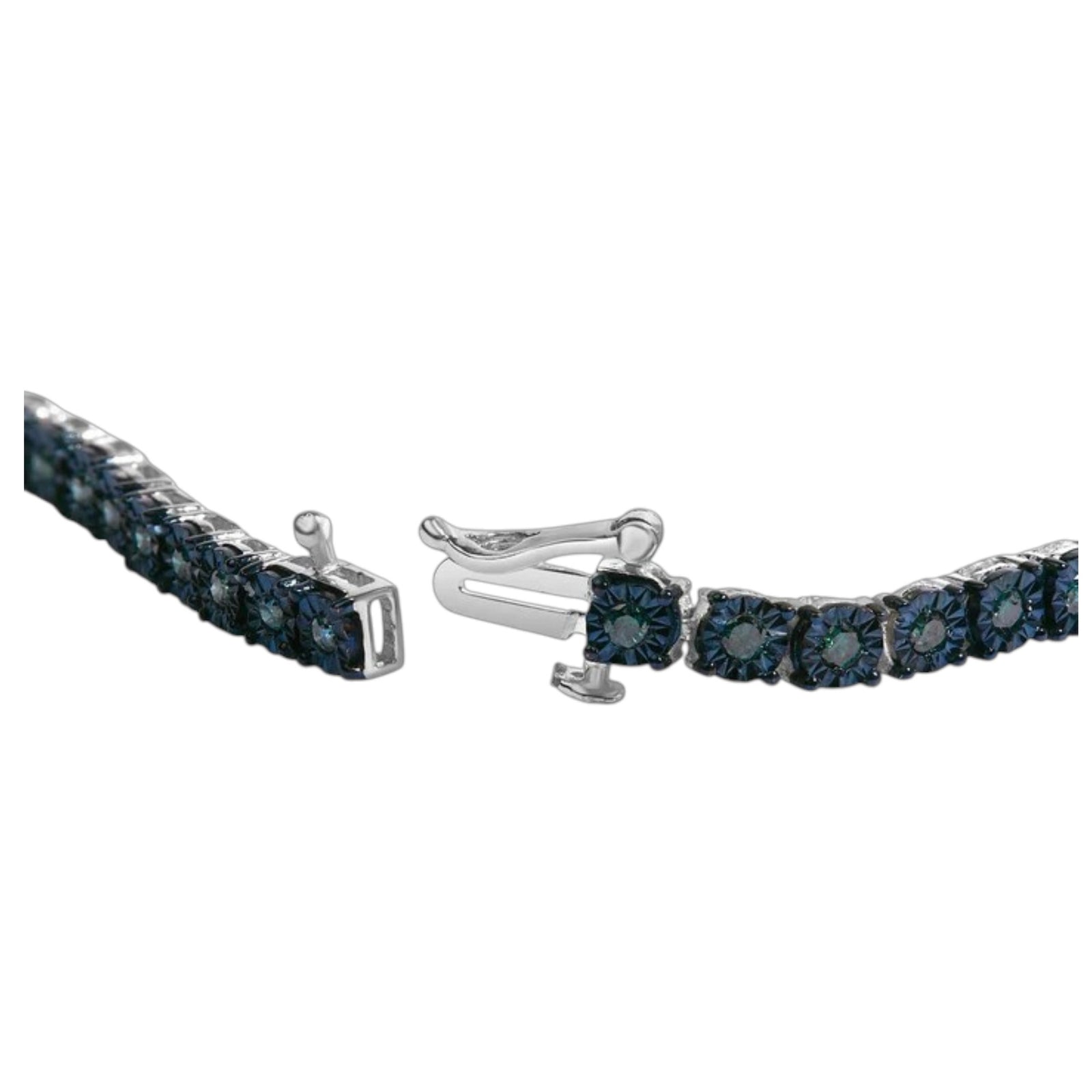Sterling Silver 1.00 CTW Blue Diamond Tennis Bracelet – 7"