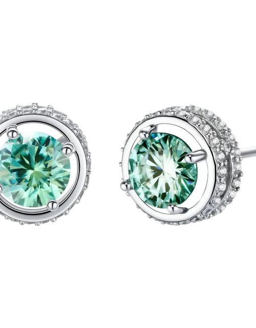 Load image into Gallery viewer, Simply Savvy Emerald Spark Halo Studs
