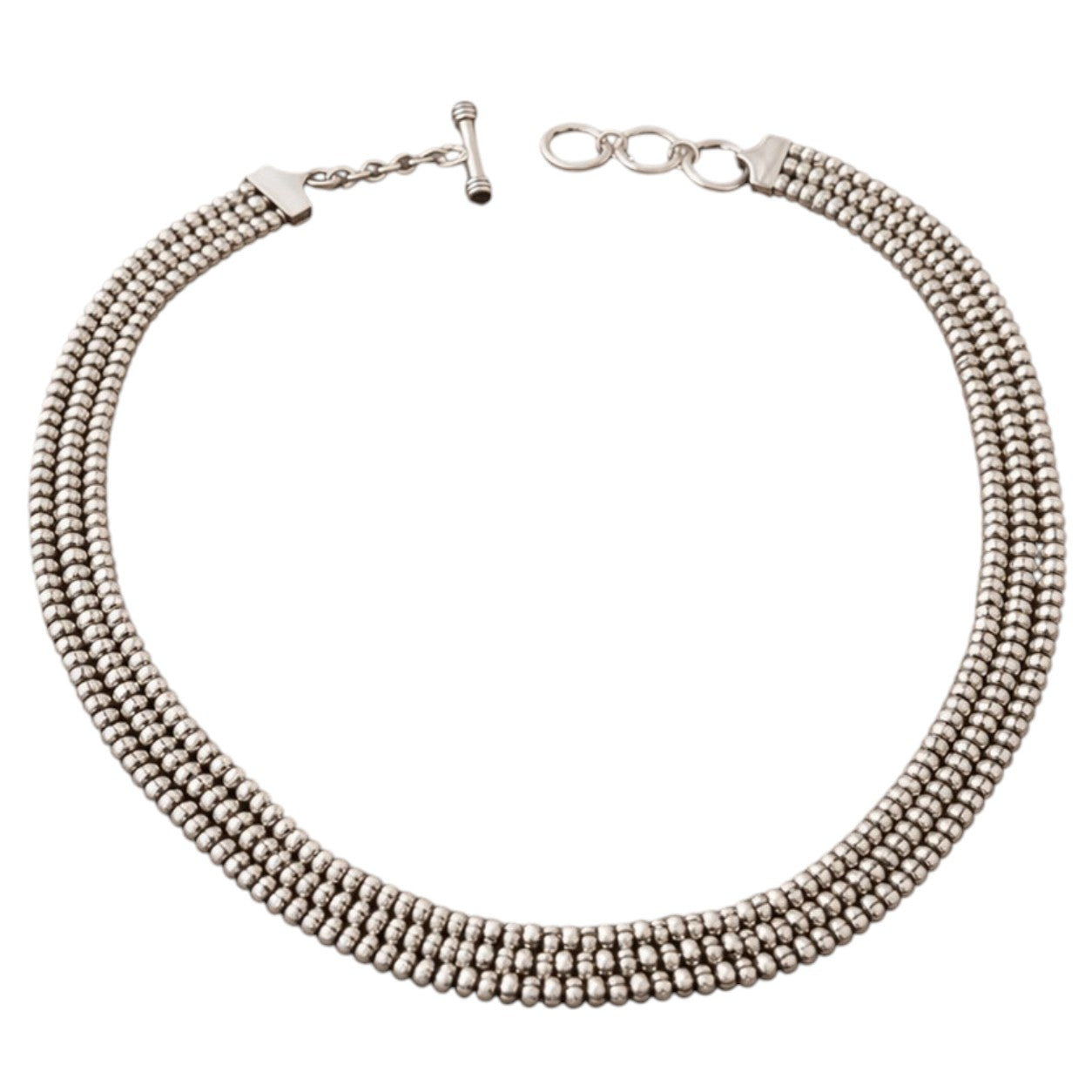 Pre-Owned Silpada Sterling Silver 3-Strand Popcorn Necklace - Retired Design
