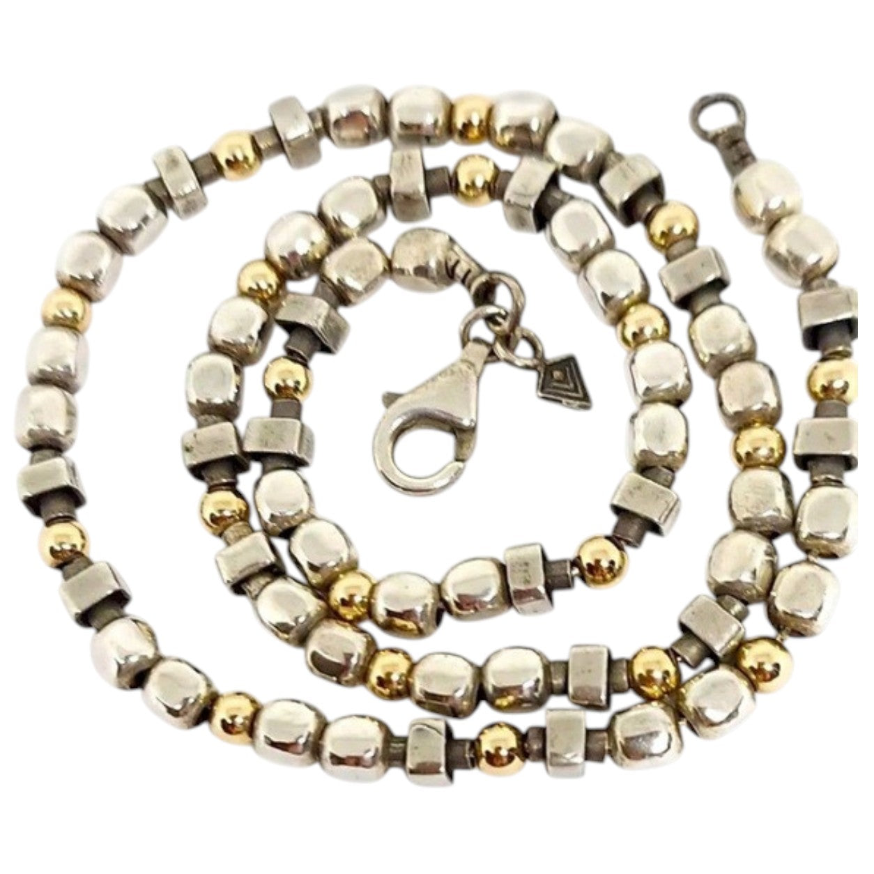 Pre-Owned Silpada Sterling Silver / Gold Filled Bead Necklace - Retired Design