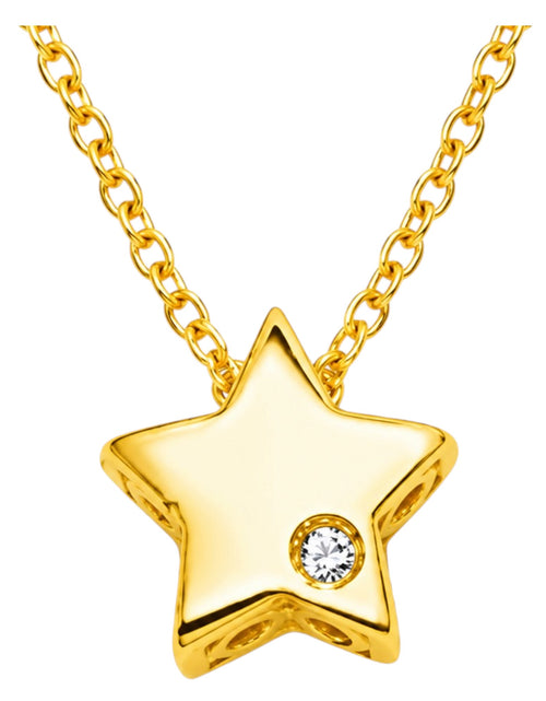 Load image into Gallery viewer, 14K Yellow Gold Diamond Star Pendant Necklace 18 Inch
