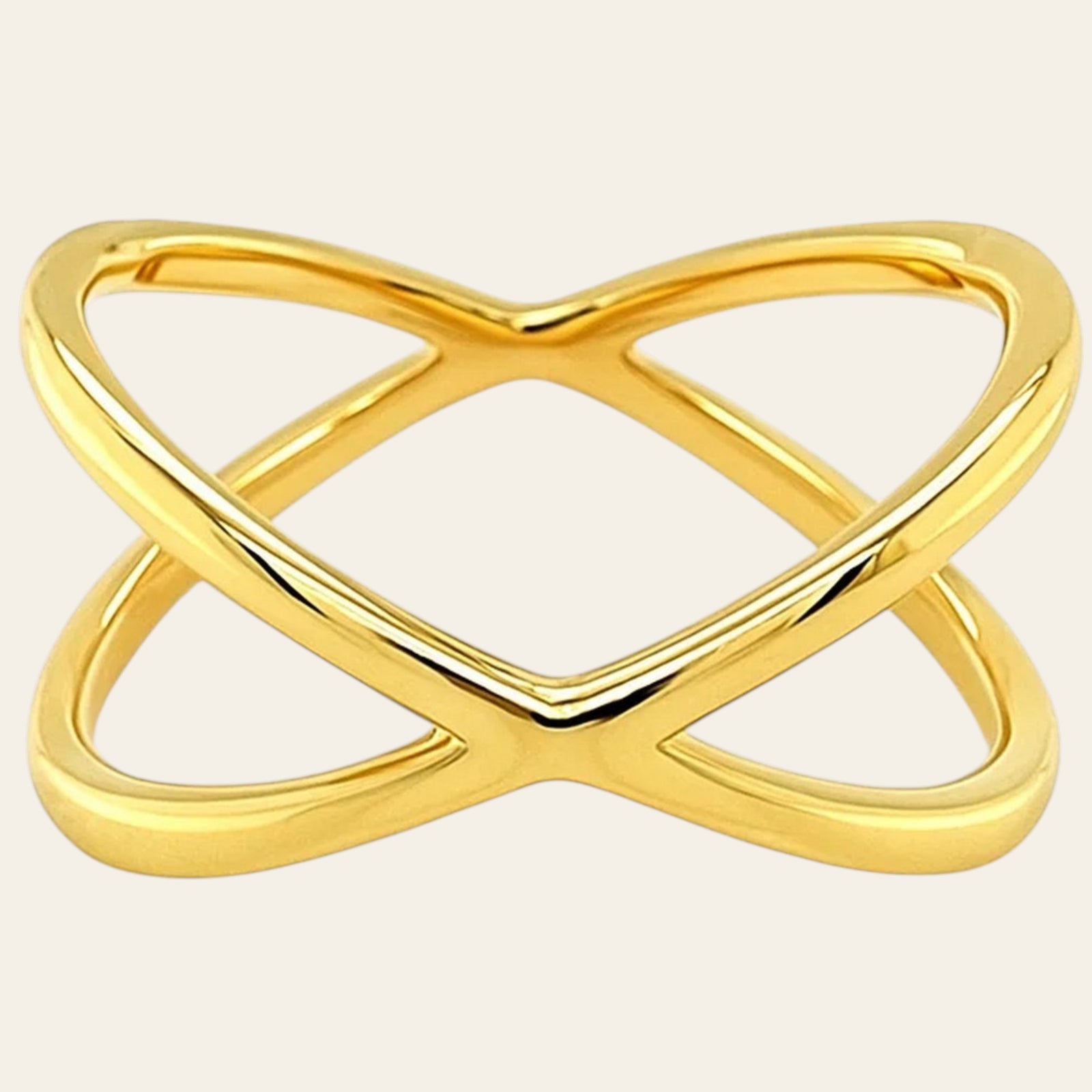 14K Yellow Gold Polished X-Crossover Ring