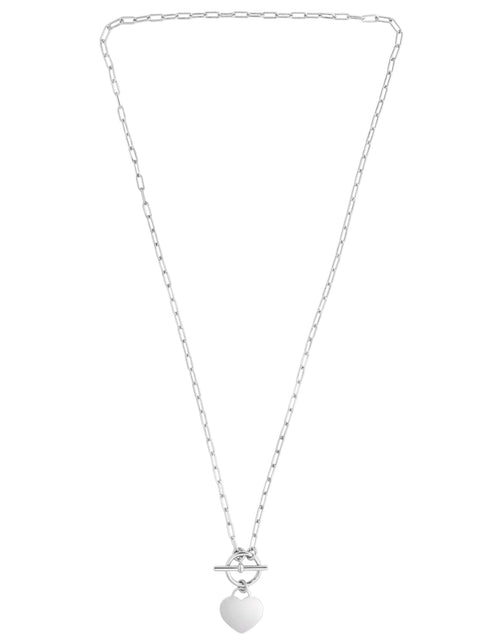 Load image into Gallery viewer, Sterling Silver Rhodium Plated Heart Toggle Necklace
