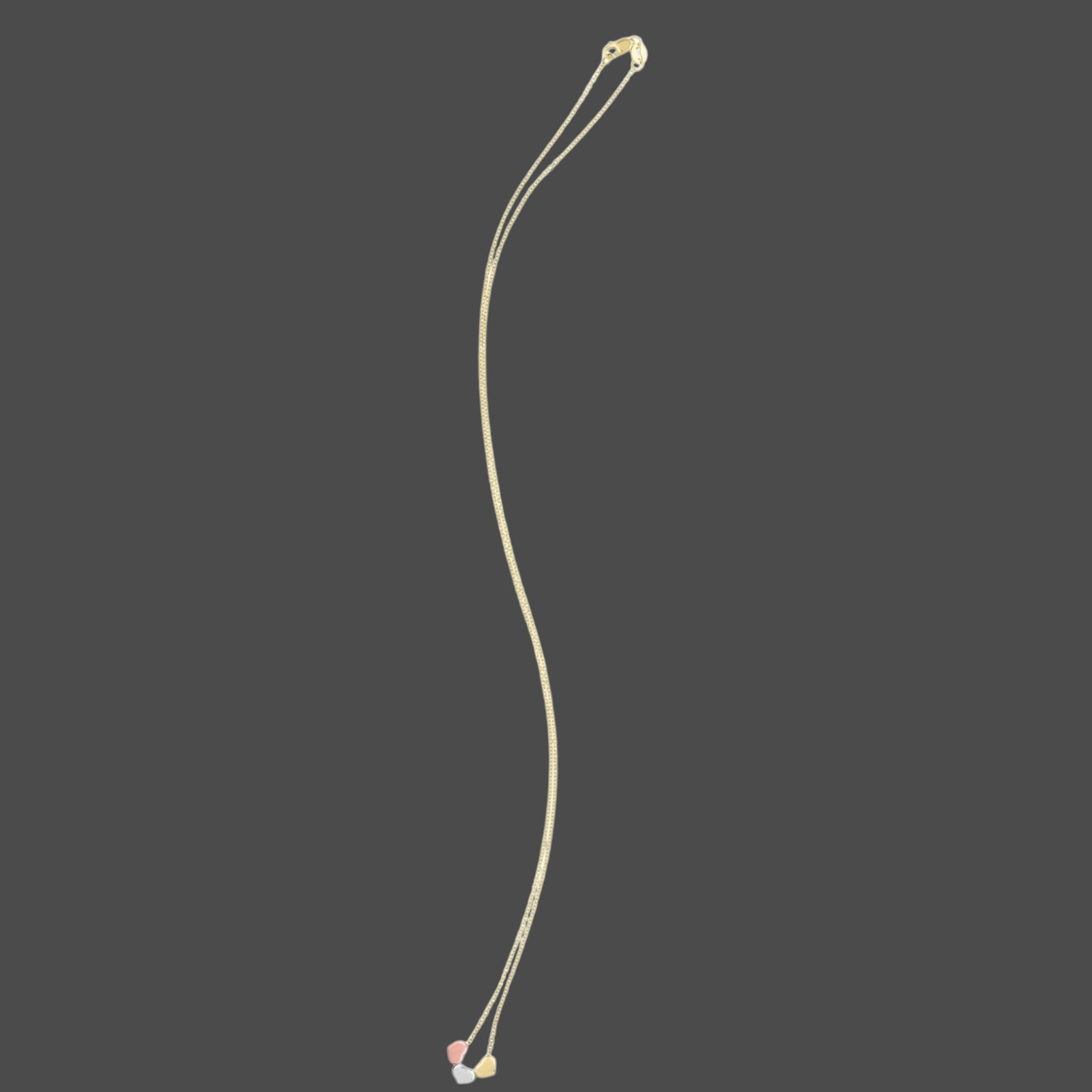 14K Tri-Color Gold Triple Heart Necklace