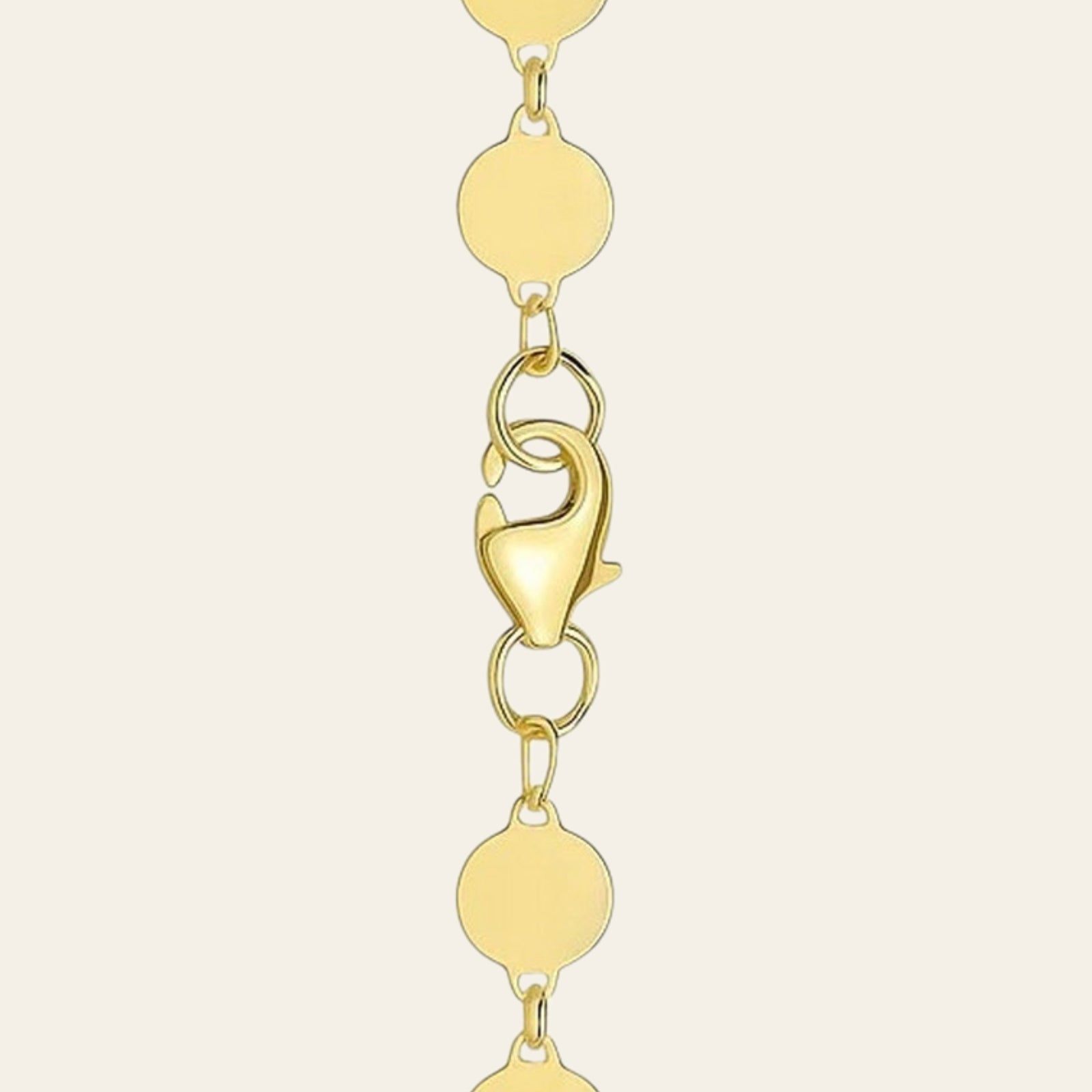 14K Yellow Gold Polished Circle Station Necklace