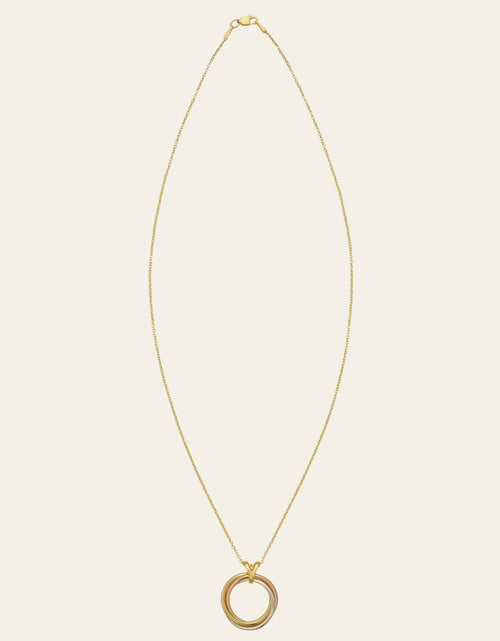 Load image into Gallery viewer, 14K Tri-Color Gold Interlocking Circles Necklace 18 Inch
