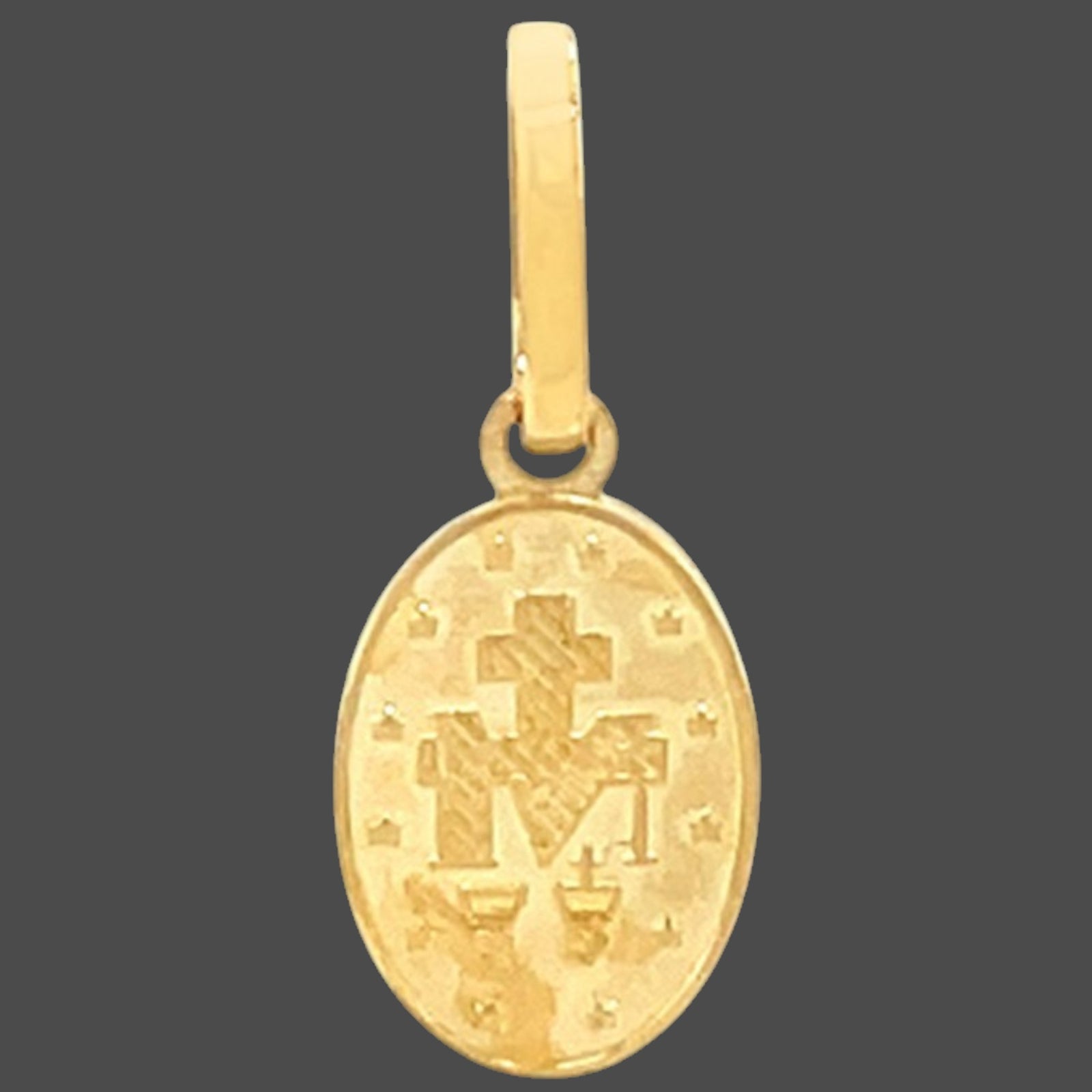 14K Yellow Gold Miraculous Medal Pendant