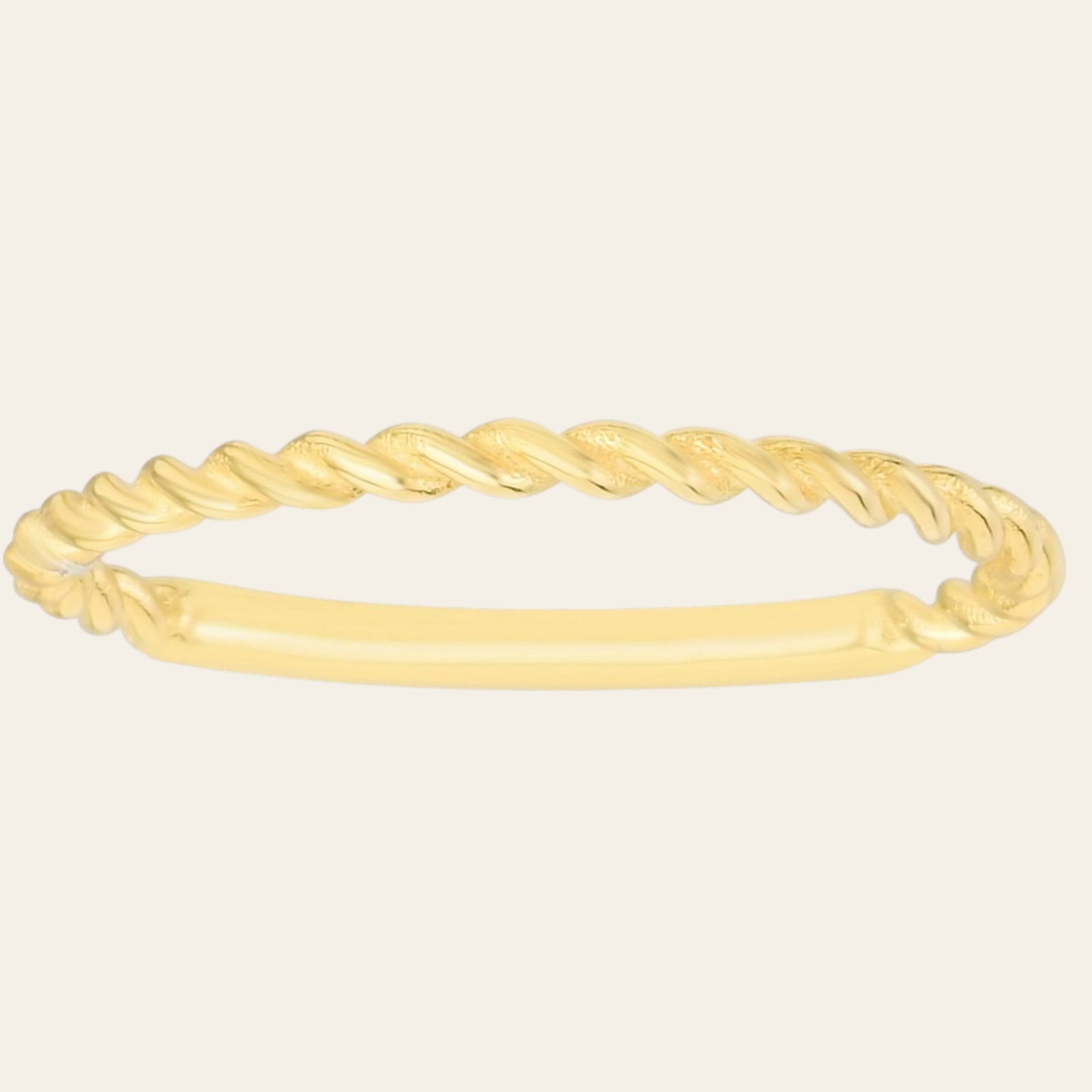 14K Yellow Gold Twisted Stackable Ring