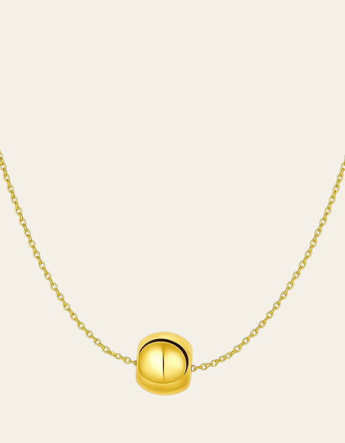 Load image into Gallery viewer, 14K Yellow Gold Polished Barrel Bead Necklace
