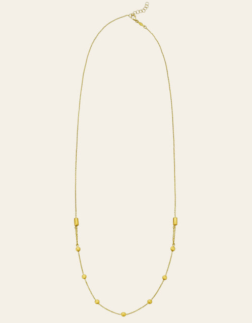 Load image into Gallery viewer, 14K Yellow Gold Adjustable Bead Station Necklace
