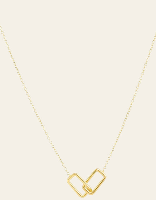 Load image into Gallery viewer, 14K Yellow Gold Interlocking Rectangle Necklace
