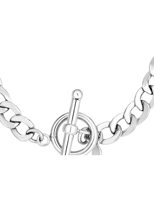 Load image into Gallery viewer, Sterling Silver Polished Wide Link Toggle Necklace – 18 Inches
