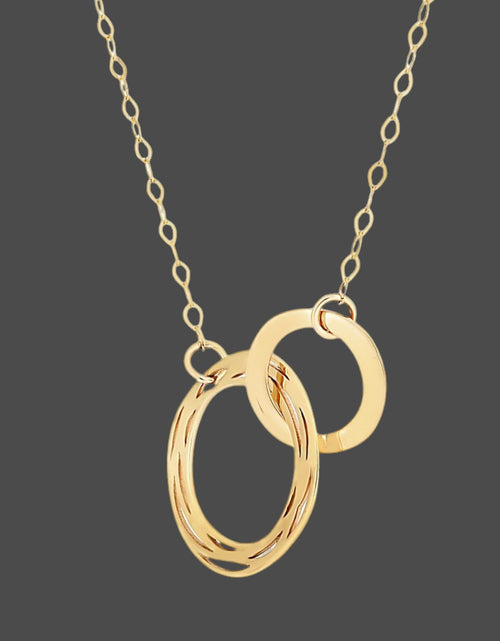 Load image into Gallery viewer, 14K Yellow Gold Interlocking Double Circle Necklace
