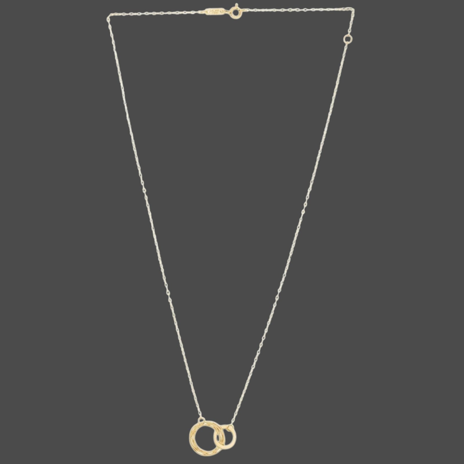 14K Yellow Gold Interlocking Double Circle Necklace