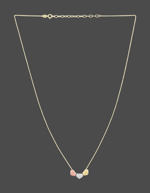 Load image into Gallery viewer, 14K Tri-Color Gold Triple Heart Necklace
